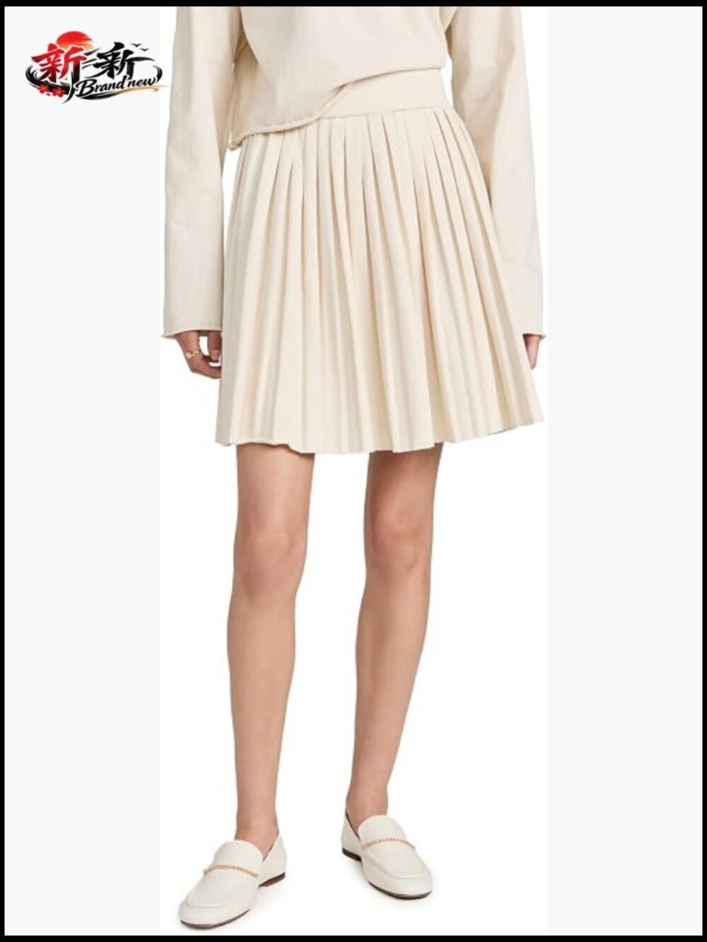 Mid-Weight Jersey Pleated Tennis Skirt with Side Zip